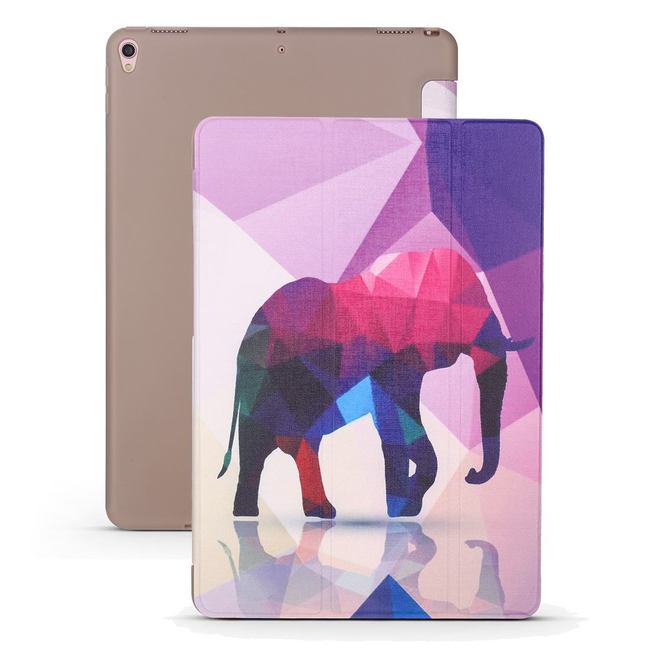 iPad Air 3 (2019) Case Elephant Pattern PU Leather & Honeycomb TPU Folio Cover