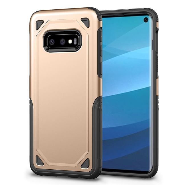 Samsung Galaxy S10e Case Gold Armour TPU & PC Back Shell with Shock Protection & Antiscratch Material