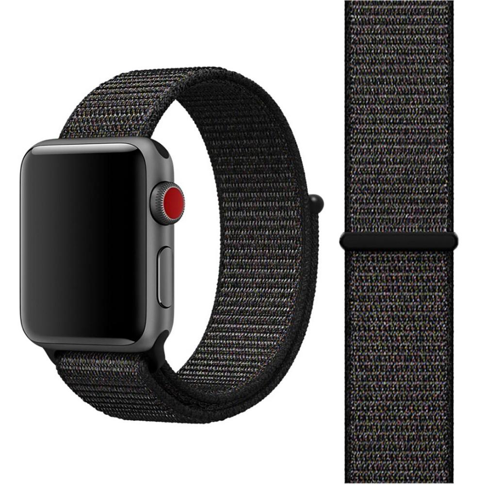 Black For Apple Watch Series 1, 2, 3 (42mm) Nylon Watch Strap