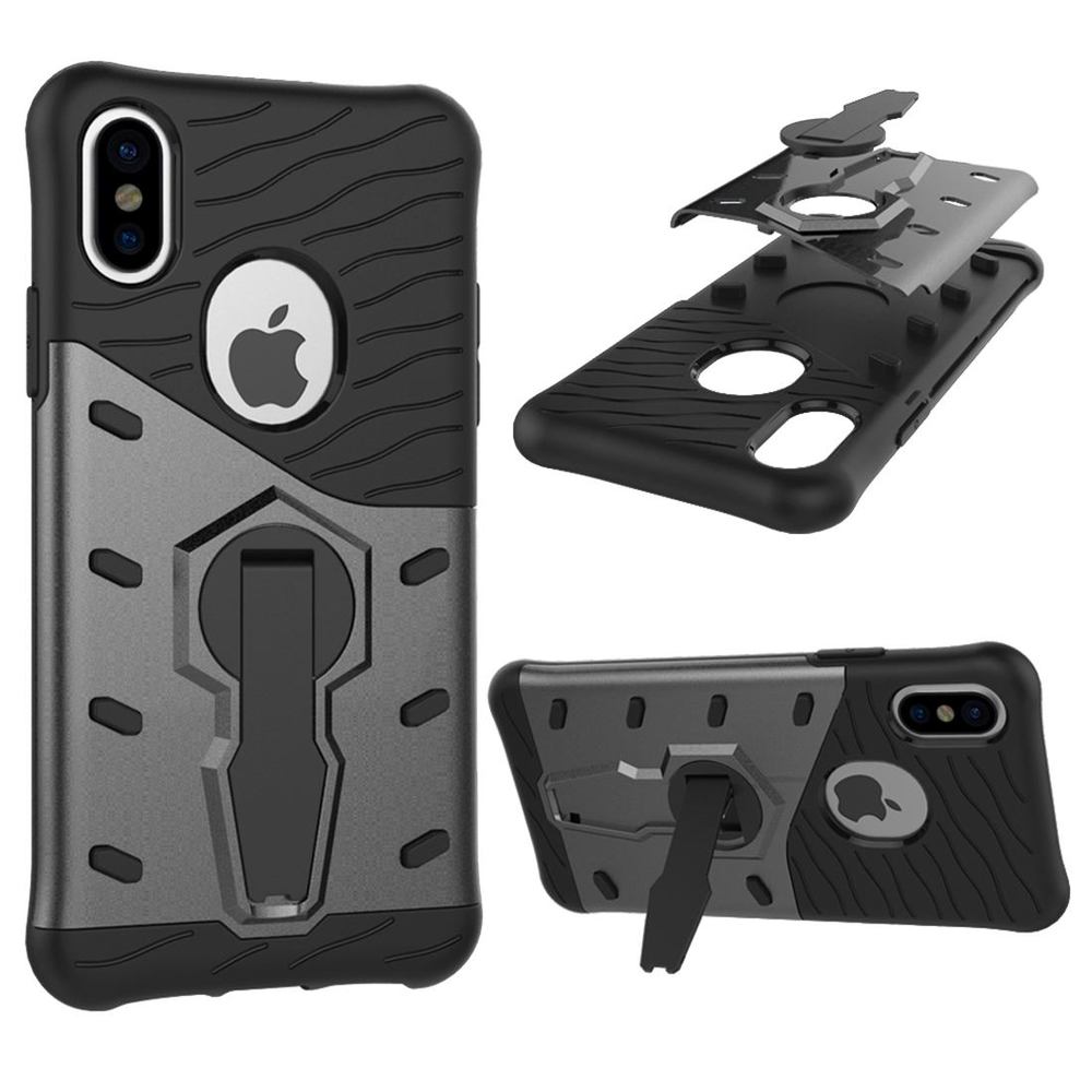 Black Hybrid Armor iPhone X Case
