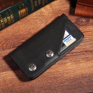 Black Bronze Leather Wallet iPhone X Case