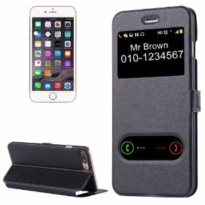 Black Caller ID Display Leather iPhone 7 PLUS Case