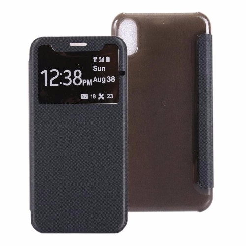 Black Caller ID Display Leather iPhone X Case