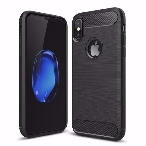 Black Carbon Fiber Brushed Texture iPhone X Case