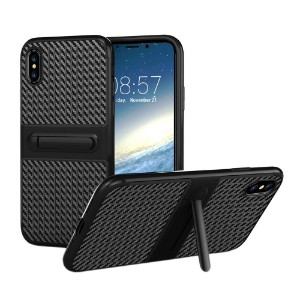 Black Carbon Style Armor iPhone X Case
