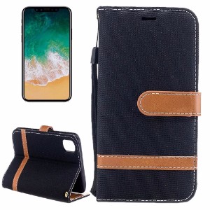 Black Denim Leather Wallet iPhone 8 Case