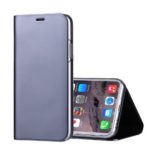 Black Electroplating Mirror Flip Leather iPhone X Case