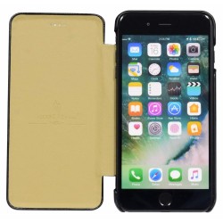 Black Fierre Shann Genuine Leather Flip iPhone 8 PLUS & 7 PLUS Case