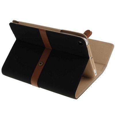 Black Genuine Leather Buckle iPad mini 1/2/3 Case