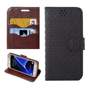 Black Grid Wallet Samsung Galaxy S7 Case
