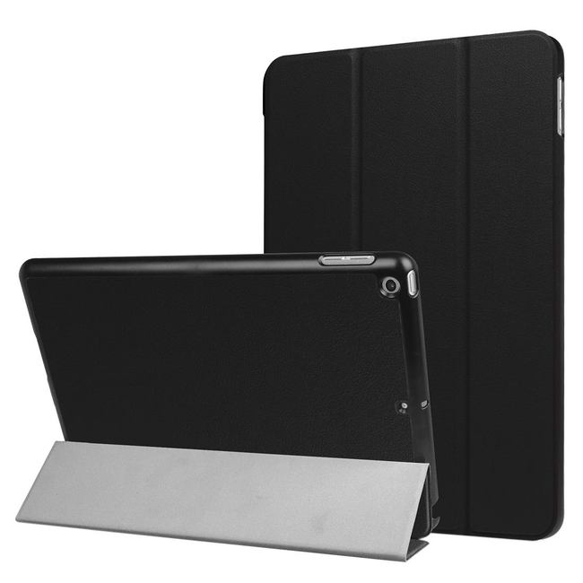 Black Karst Textured 3-fold Leather iPad 2017, 2018 9.7-inch Case