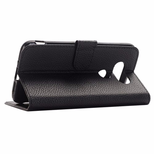 Black Lychee Leather Wallet LG G5 Case