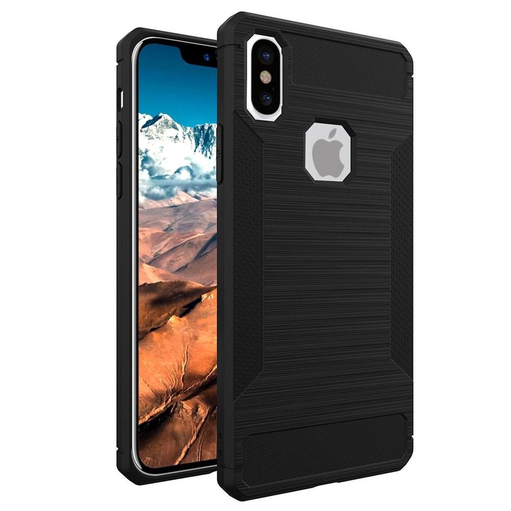 Black Soft Brushed Texture iPhone X Case