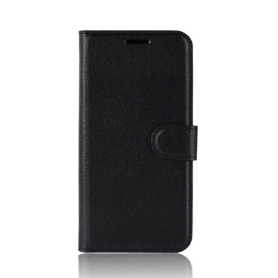 Google Pixel 4 Case Black Lychee Texture Folio Leather with 3 Card Slots, Cash Slot & Kickstand