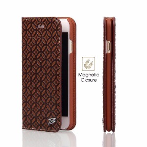 Brown Fierre Shann Copper Coin Leather Wallet iPhone 7 Case