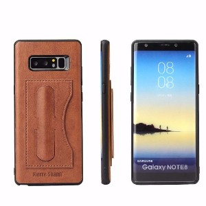 Brown Fierre Shann Luxury Leather Samsung Galaxy Note 8 Case