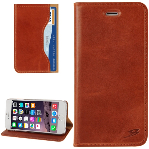 Brown Genuine Cow Flip Leather Wallet iPhone 6 & 6S Case