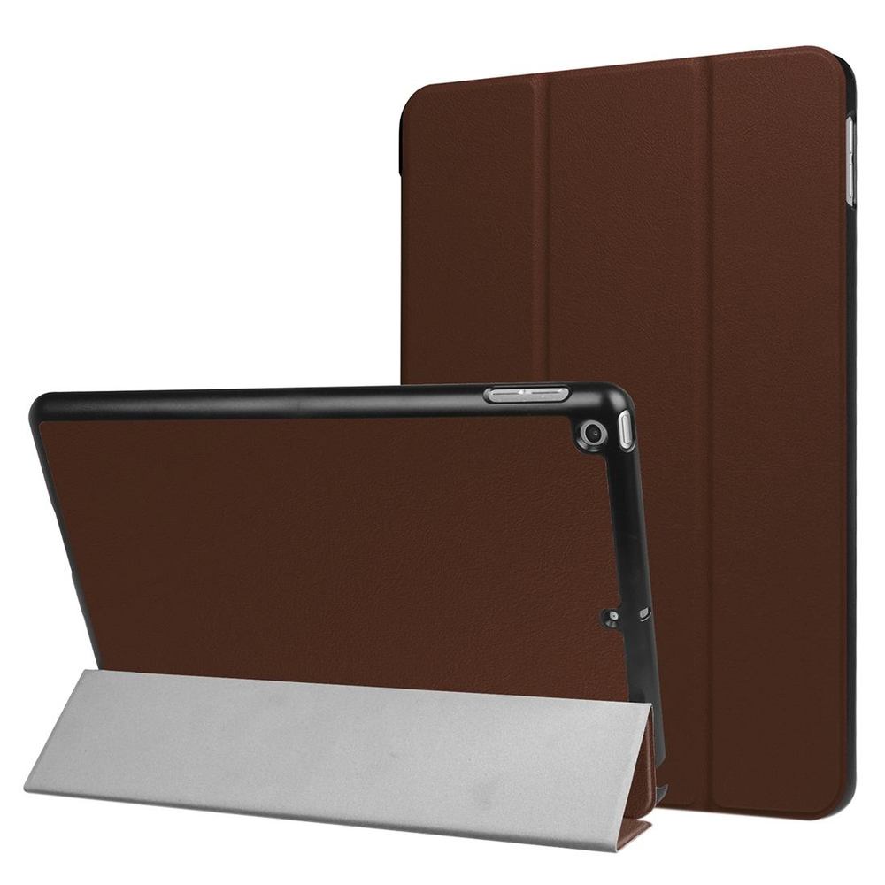 Coffee Karst Textured 3-fold Leather iPad 2017, 2018 9.7-inch Case