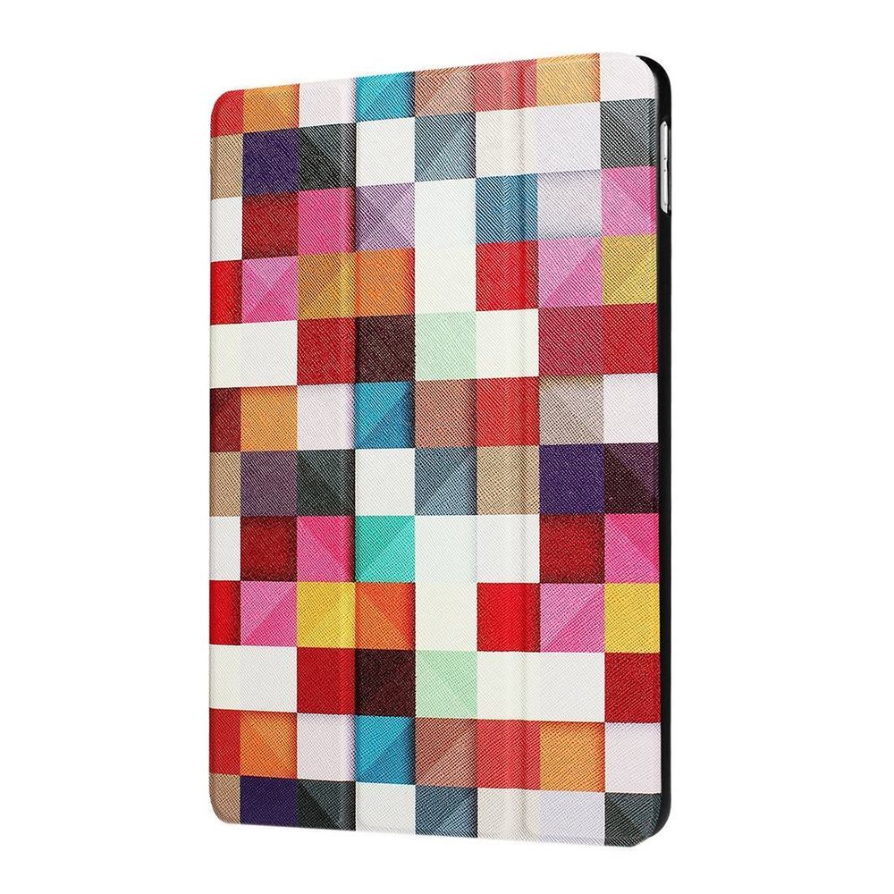 Colorful Grid 3-fold Leather iPad 2017, 2018 9.7-inch Case