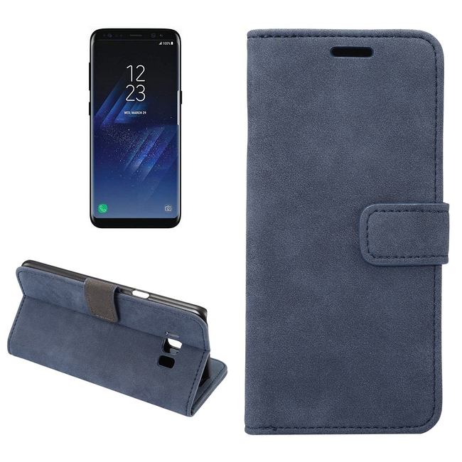 Dark Blue Horizontal Flip Sheep Leather Wallet Samsung Galaxy S8 PLUS Case