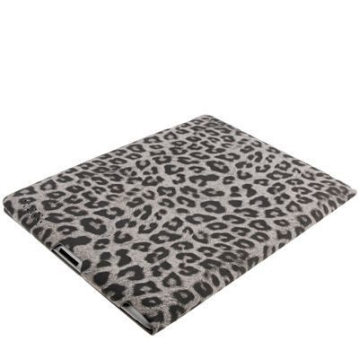 Dark Gray 3-Fold Leopard Pattern Leather iPad 2/3/4 Case