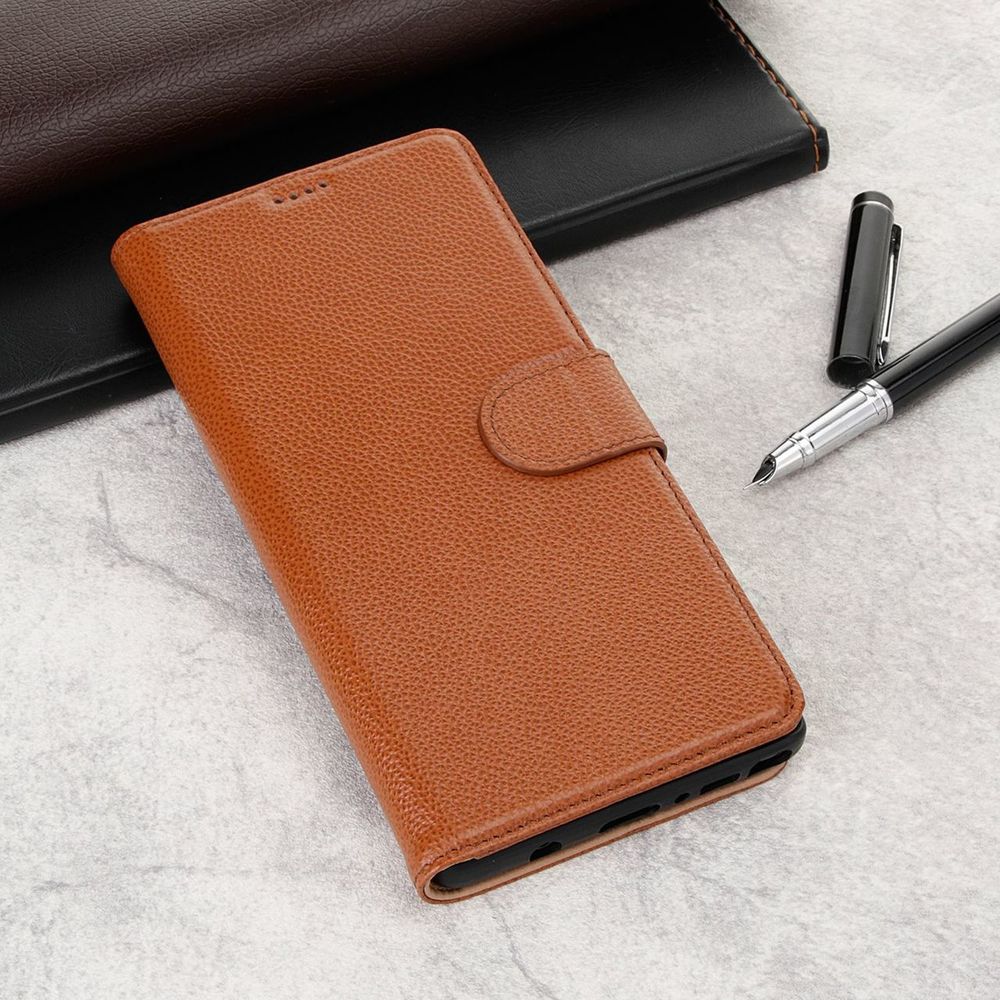 Fashion Brown Cowhide Genuine Leather Slim Wallet Samsung Galaxy NOTE 9 Case