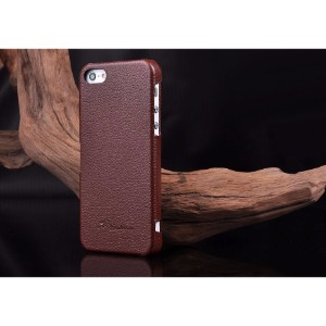 Fashion Brown Flip Genuine Leather iPhone 5, 5S & SE Case