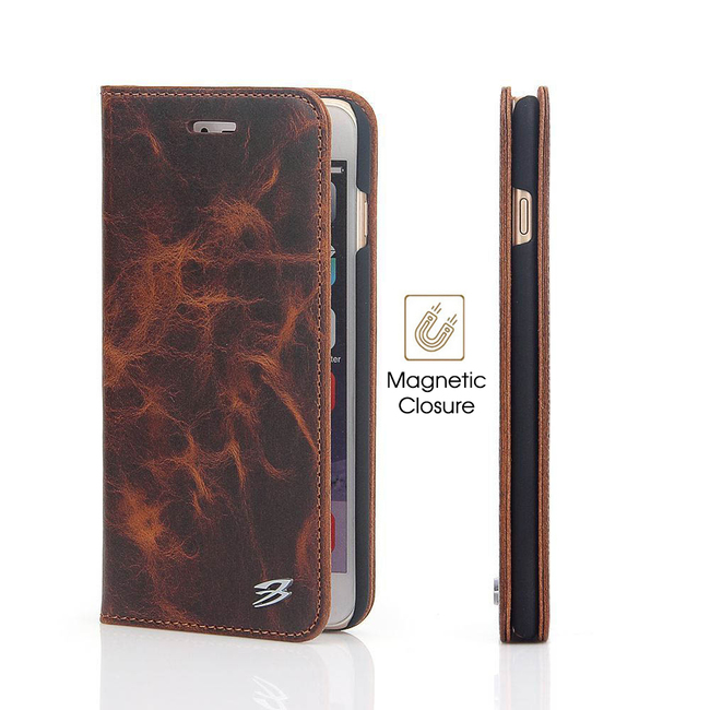 Fierre Shann Genuine Cow Leather Wallet iPhone 7 PLUS Case