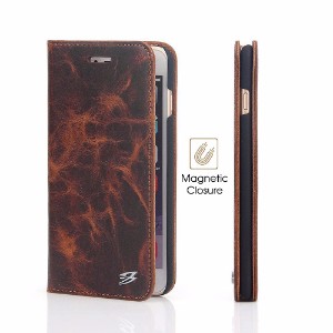 Fierre Shann Genuine Cow Leather Wallet iPhone 8 PLUS & 7 PLUS Case