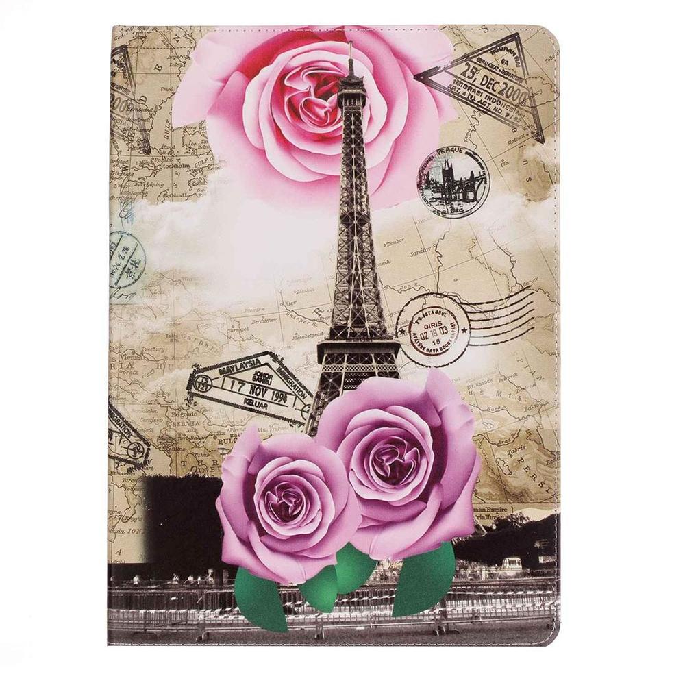 Flowery Eiffel Tower Leather iPad Pro 12.9 Inch Case