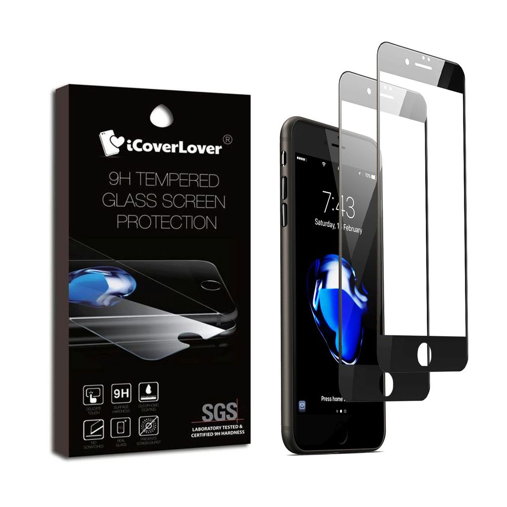 For iPhone 8 PLUS & 7 PLUS [2-Pack] Full Edge to Edge 3D Tempered Glass Screen Protector