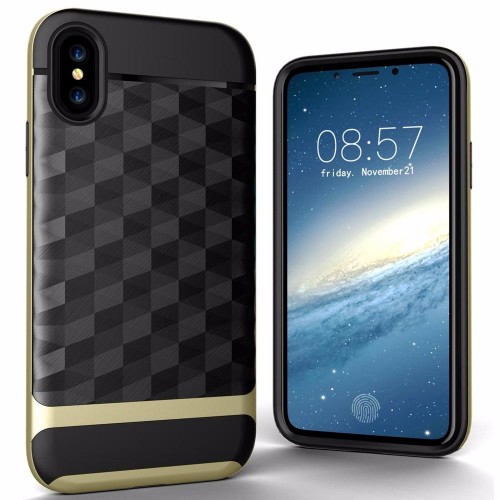 Gold 3D Diamond Armor iPhone X Case