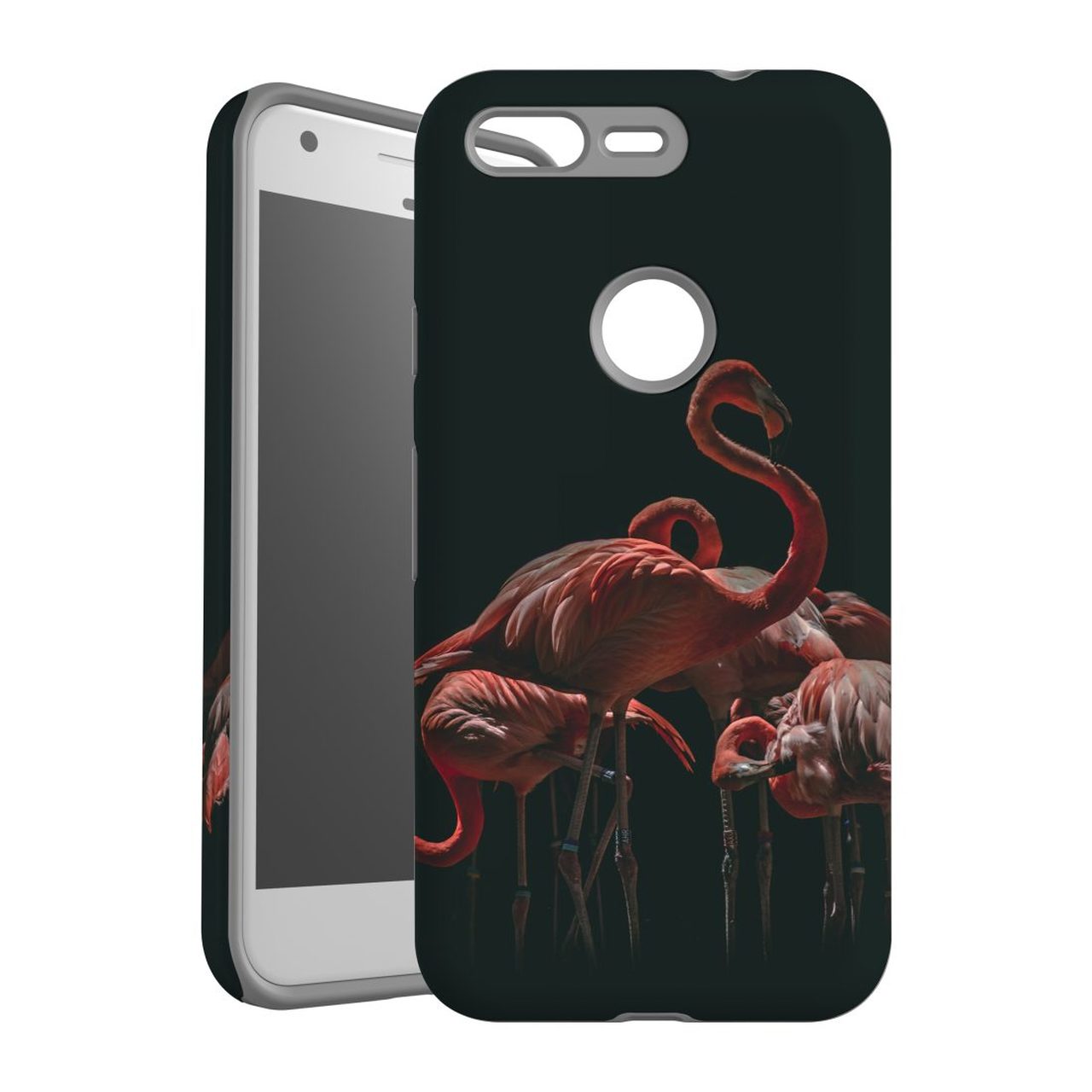 Google Pixel 2 XL, 2, 1 XL & 1 Case, Protective Back Cover, Flamingo Flock