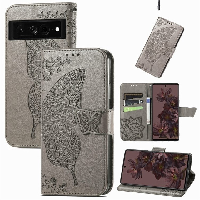 Google Pixel 7 Pro in a butterfly embossed wallet cover_iCoverLover
