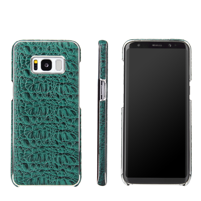 Green Fierre Shann Crocodile Electroplating Genuine Leather Samsung Galaxy S8 PLUS Case