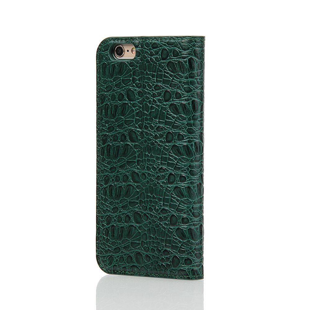 Green Fierre Shann Crocodile Genuine Cow Leather Wallet iPhone 6 & 6S Case