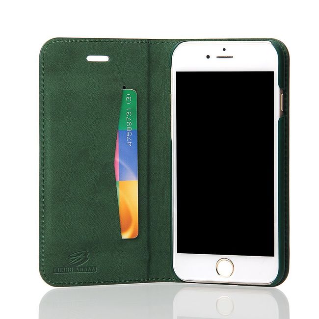 Green Fierre Shann Crocodile Genuine Cow Leather Wallet iPhone 6 & 6S Case