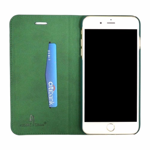 Green Fierre Shann Crocodile Genuine Cow Leather Wallet iPhone 7 PLUS Case