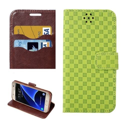 Green Grid Wallet Samsung Galaxy S7 Case