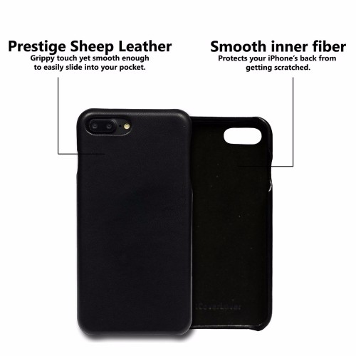 iCoverLover Black Slim Genuine Sheep Leather iPhone 7 PLUS Case