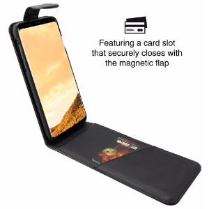 iCoverLover Black Vertical Flip Genuine Leather Samsung Galaxy S8 PLUS Case