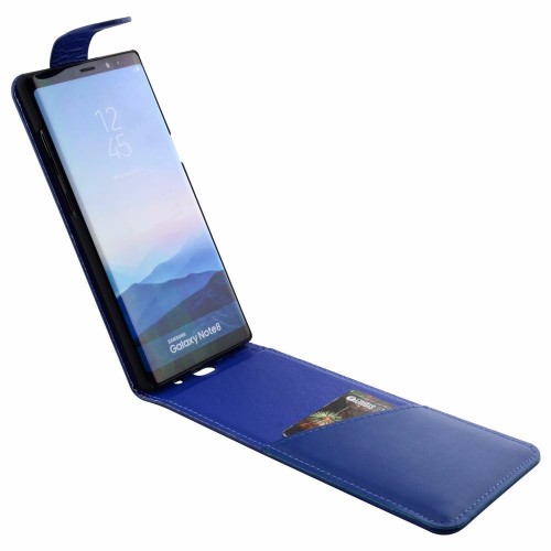 iCoverLover Blue Vertical Flip Genuine Leather Samsung Galaxy Note 8 Case