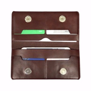 iCoverLover Brown Real Top-Grain Leather Universal Wallet