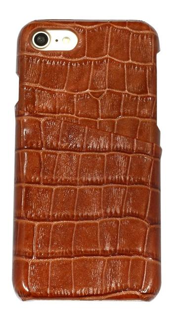 iCoverLover Light Brown Crocodile Shell Genuine Cow Leather iPhone 7 Case