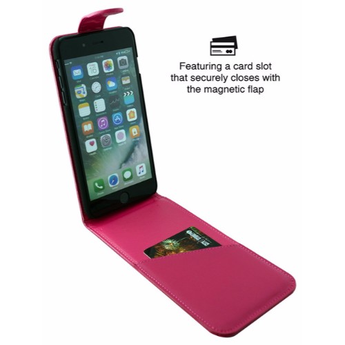 iCoverLover Magenta Vertical Flip Genuine Leather iPhone 7 PLUS Case