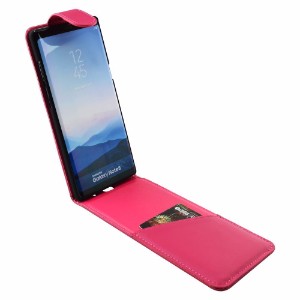 iCoverLover Magenta Vertical Flip Genuine Leather Samsung Galaxy Note 8 Case