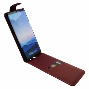 iCoverLover Reddish Brown Vertical Flip Genuine Leather Samsung Galaxy Note 8 Case
