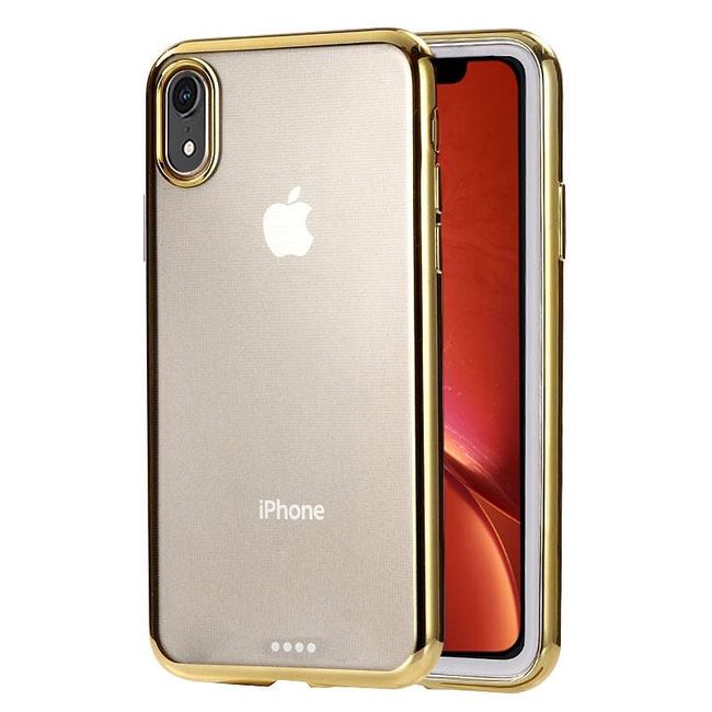 iPhone XR Case Gold Ultra-thin Electroplating Transparent TPU Protective Back Cover