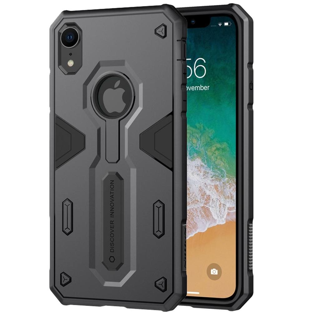 iPhone XR Tough Defender II Case Black Shockproof TPU & PC Armour Cover, Shatterproof, Anti Friction Design