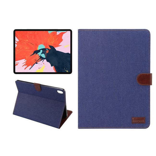 iPad Pro 11 Inch (2018) Case Dark Blue Denim PU Leather Horizontal Flip Folio Cover With Auto Sleep/Wake Function